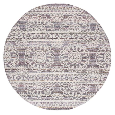 Safavieh 6 x 6 ft. Metro Hand Tufted Round Area Rug; Red & Ivory MET910Q-6R